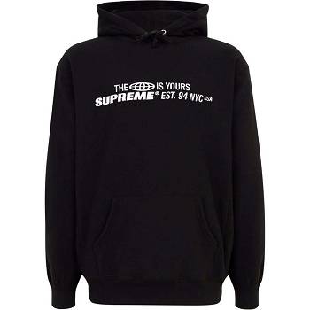 Black Supreme The World Is Yours Printed Hoodie | Supreme 128SO